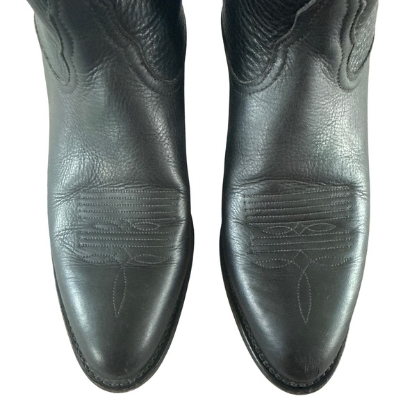 Tony Lama Womens Black Leather Western Cowboy Riding Boots Style 1017 Size 7M - Picture 2 of 10